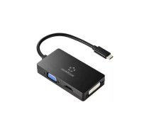Video adapteris Renkforce RF-4633066 USB-C uz HDMI/DVI/VGA, 1× USB-C savienotājs uz 1× VGA portu