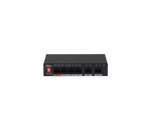 Nevadāms slēdzis DAHUA PFS3006-4ET-60 — 6x 10/100 RJ-45, 4x PoE (60 W), DC 53 V, metāla korpuss