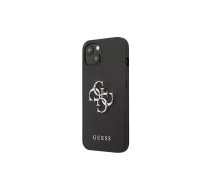 Guess PU 4G metāla logo futrālis Saffiano für A2628 Apple iPhone 13 mini - melns (GUHCP13SSA4GSBK)