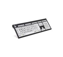 Logickeyboard XL Print tastatūra Universāls USB QWERTZ Vācu Melns, Balts