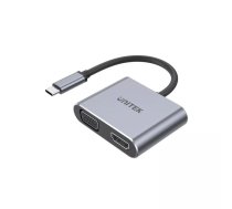 UNITEK D1049A dokstacija USB 2.0 Type-C Sudrabs