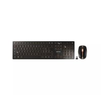 CHERRY DW 9100 SLIM tastatūra Pele iekļauta RF bezvadu sakari + Bluetooth QWERTZ Swiss Melns