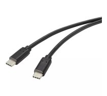 USB kabelis Renkforce RF-4716840 1m USB A USB C melns