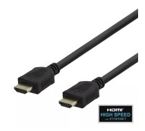 DELTACO HDMI kabelis, HDMI High Speed ar Ethernet, 5 m, svart