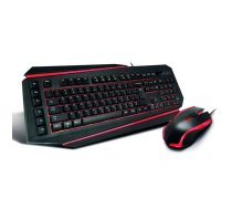 Spēļu klaviatūras un peli komplekts CRONO CM637 USB — melns/sarkans, ar vadu