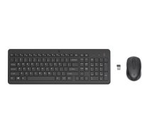 Bezvadu pele un tastatūra komplekts HP 330 — RF Wireless, pilna izmēra tastatūra, angļu izkārtojums, melna
