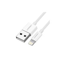 Ugreen cable USB 2.0 A lightning 2m, 5V/2.4A iPhone 7 / 7plus / 6S/ 6 / 6 Plus, iPhone 5s/5c/5, iPad Mini/Mini 2, iPad 1 m Balts