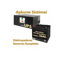 Komplekts Nepārtrauktās barošanas  bloks (Invertors ) apkures sistēmai 400 + 12V 26Ah akumulators