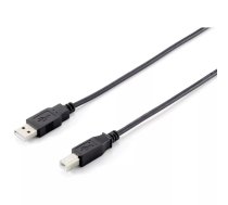 USB 2.0 Type A uz Type B kabelis Equip 128863 1.0m melns