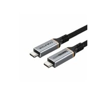 Premium klases kabelis USB4, C tips - C tips, 40Gbps, 100W, 20V/ 5A, 8K/ 60HZ, 1m