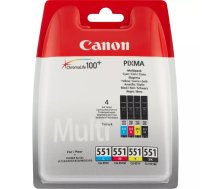 Canon CLI-551 tintes kārtridžs 4 pcs Oriģināls Standarta produktivitāte Melns, Tirkīzzils, Fuksīns, Dzeltens