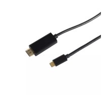 S/CONN 10-56185 video kabeļu aksesuārs 1,8 m HDMI Type A (Standard) USB Veids-C Melns