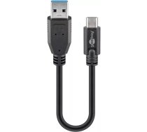 Goobay 45247 USB kabelis 0,15 m USB 3.2 Gen 1 (3.1 Gen 1) USB A USB C Melns