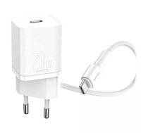 Baseus Super Si Quick Charger 1C 20W ar USB-C kabeli Lightning 1m (balts)