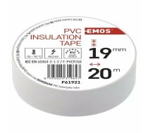 Elektroizolācijas lente PVC 19mm x 013mm x 20m, balta, balta