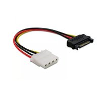 DeLOCK Power SATA/Molex Cable Melns, Sarkans 0,12 m