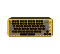 Logitech POP Keys Wireless Mechanical Keyboard With Emoji Keys tastatūra RF bezvadu sakari + Bluetooth QWERTZ Swiss Melns, Pelēks, Dzeltens