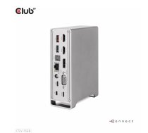 CLUB3D CSV-1568 dokstacija Dok-ligzda USB 3.2 Gen 2 (3.1 Gen 2) Type-C Metālisks