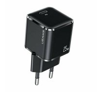 Usams T42 US-CC140 Mini Universāls Ātrs lādētājs 25W 1x USB-C (Type-C) Ligzda PD 3.0 3A Melna