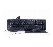 Gembird KBS-UO4-01 Tastatūra Pele iekļauta Ofisa USB QWERTY ASV Angļu Melna