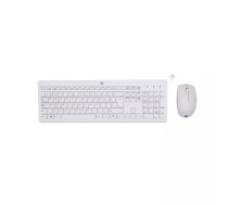 Bevielu pele un tastatūra komplekts HP 230 — pilna izmēra membrānas tastatūra ar ciparu bloku, 2.4 GHz RF, 1600 DPI, balts