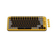 Logitech POP Keys Wireless Mechanical Keyboard With Emoji Keys tastatūra RF bezvadu sakari + Bluetooth AZERTY Franču Melns, Pelēks, Dzeltens