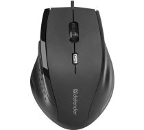 Vadu peles DEFENDER ACCURA MM-362 — 1600 DPI, USB Type-A, ambidekstrāla, melna, kabelis 1.5 m