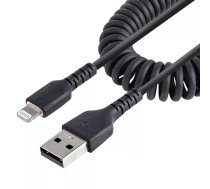 StarTech.com USB uz Lightning kabelis 1m MFi sertificēts spirālveida melns