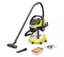 Sausa un mitra putekļu sūcēja Kärcher WD 5 S V-25/5/22 — 25 L nerūsējošā tērauda tvertne, 1100 W, 5 riteņi, 2,2 m šļūtene