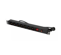 Extralink 19" 1U 7 SOCKET EU TYPE POWER PDU WITH SWITCH PDU 7-EU Elektroenerģijas sadales stienis