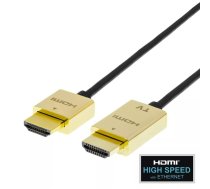 Kabeļi DELTACO Īpaši plāns HDMI, 4K UHD, 3 m, melns/zelts / HDMI-1043-K / 00100012