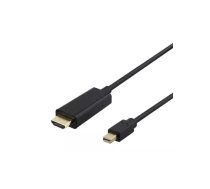 Deltaco 00110020 video kabeļu aksesuārs 2 m Mini DisplayPort HDMI Melns