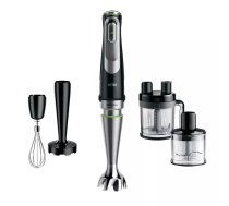 Iegremdējamais blenderis BRAUN MultiQuick 9 MQ 9195XLI — 1200 W, nerūsējošā tērauda kāts, 2 L bļoda, 0,6 L mēra kauss
