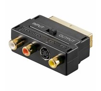 Riff Video Adapteris SCART uz 3RCA + S-Video ar ON/OFF pārslēdzi Melna