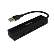 LogiLink UA0295 interfeisa centrmezgls USB 3.2 Gen 1 (3.1 Gen 1) Type-A 5000 Mbit/s Melns