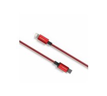 Premium MFI sertificēts C tipa zibens kabelis (sarkans, 1 m)