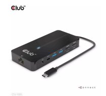 CLUB3D CSV-1595 dokstacija USB 3.2 Gen 1 (3.1 Gen 1) Type-C Melns