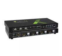 Techly 4x1 USB HDMI KVM Switch 4Kx2K IDATA KVM-HDMI4U (KVM) tastatūras/video/peļu pārslēgšanas mehānisms Melns