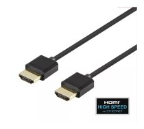 Īpaši plāns HDMI kabelis DELTACO 4K UHD, 1 m, melns / HDMI-1091-K / 00100017