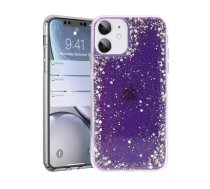 Fusion Glue Glitter Back Case Silikona Aizsargapvalks Apple iPhone 12 / 12 Pro Violets
