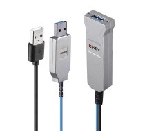 Lindy 43345 USB kabelis 30 m USB 3.2 Gen 1 (3.1 Gen 1) USB A 2 x USB A Zils, Sudrabs