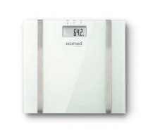 Elektroniskas personālās svari Medisana Ecomed BS-70E — elektroniskie, taisnstūra stikla platforma 302×302 mm, maksimāli 180 kg, 4-sensoru