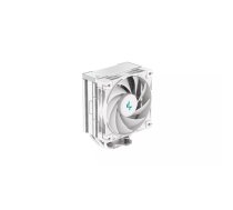 Gaisa dzesētājs DeepCool AK400 WH — 4×6 mm vara siltuma caurules, 120 mm FDB ventilators 1850 RPM, 66.47 CFM, saderīgs ar LGA 1700 un populāriem ligzdas, balts