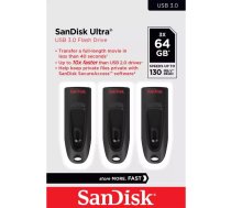 Western Digital Ultrastar SanDisk Ultra USB zibatmiņa 64 GB USB Type-A 3.2 Gen 1 (3.1 Gen 1) Melns