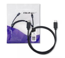 Qoltec 52343 USB kabelis 1,4 m USB 2.0 USB C Melns