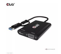 USB Gen1 Type-C/-A uz Dual HDMI VGA CLUB3D CSV-1611