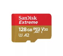 SanDisk 128GB Extreme microSDXC UHS-I atmiņas karte ar adapteri - līdz 190 MB/s, C10, U3, V30, 4K, 5K, A2, Micro SD karte - SDSQXAA-128G-GN6MA