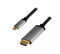 LogiLink CUA0101 kabeļu spraudņu pāreja USB 3.2 Gen1 Type-C HDMI-A Melns, Pelēks