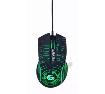 Spēļu pele GEMBIRD MUSG-RGB-01 — labrokas, 7 pogas, 3600 DPI, USB Type-A, RGB apgaismojums, kabelis 1.5 m