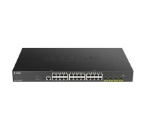 D-Link DGS 1250-28XMP - Komutators - L3 Lite - Smart - 24 x 10/100/1000 (PoE) + 4 x 10 Gigabit SFP+ - Statīvs - PoE (370 W)